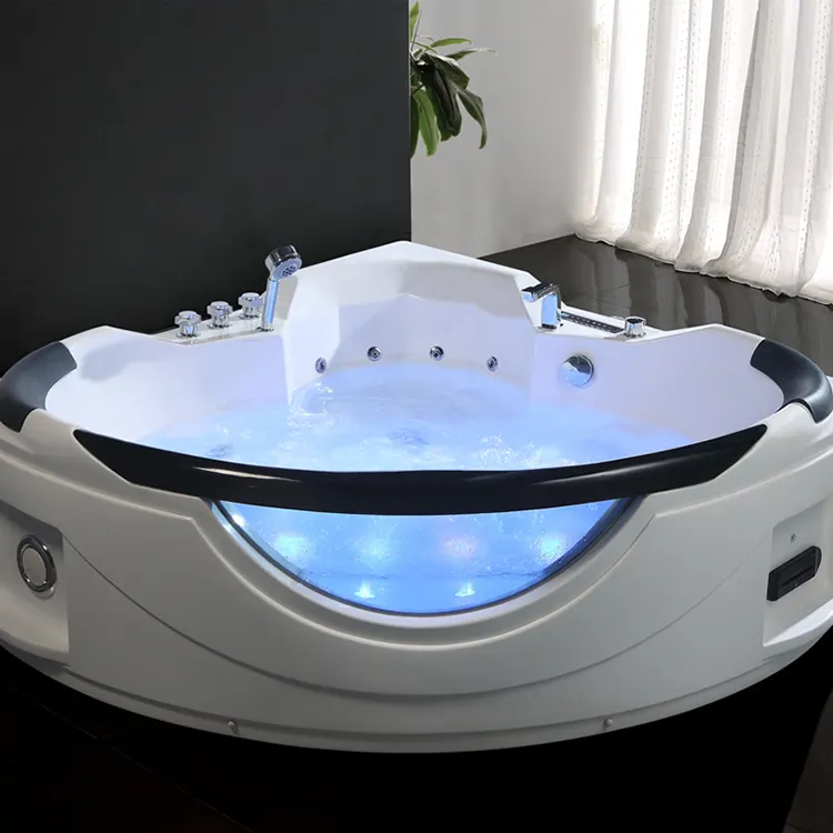 Acrylic Square Whirlpool Massage Bathtub 1.7m