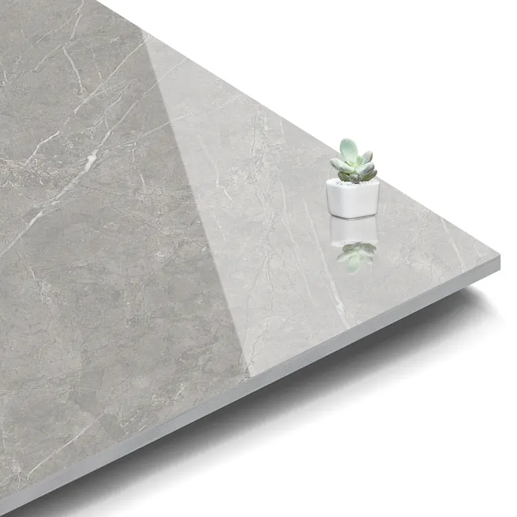 Stone-Look Gray Polished Porcelain Floor Tile 600x600mm