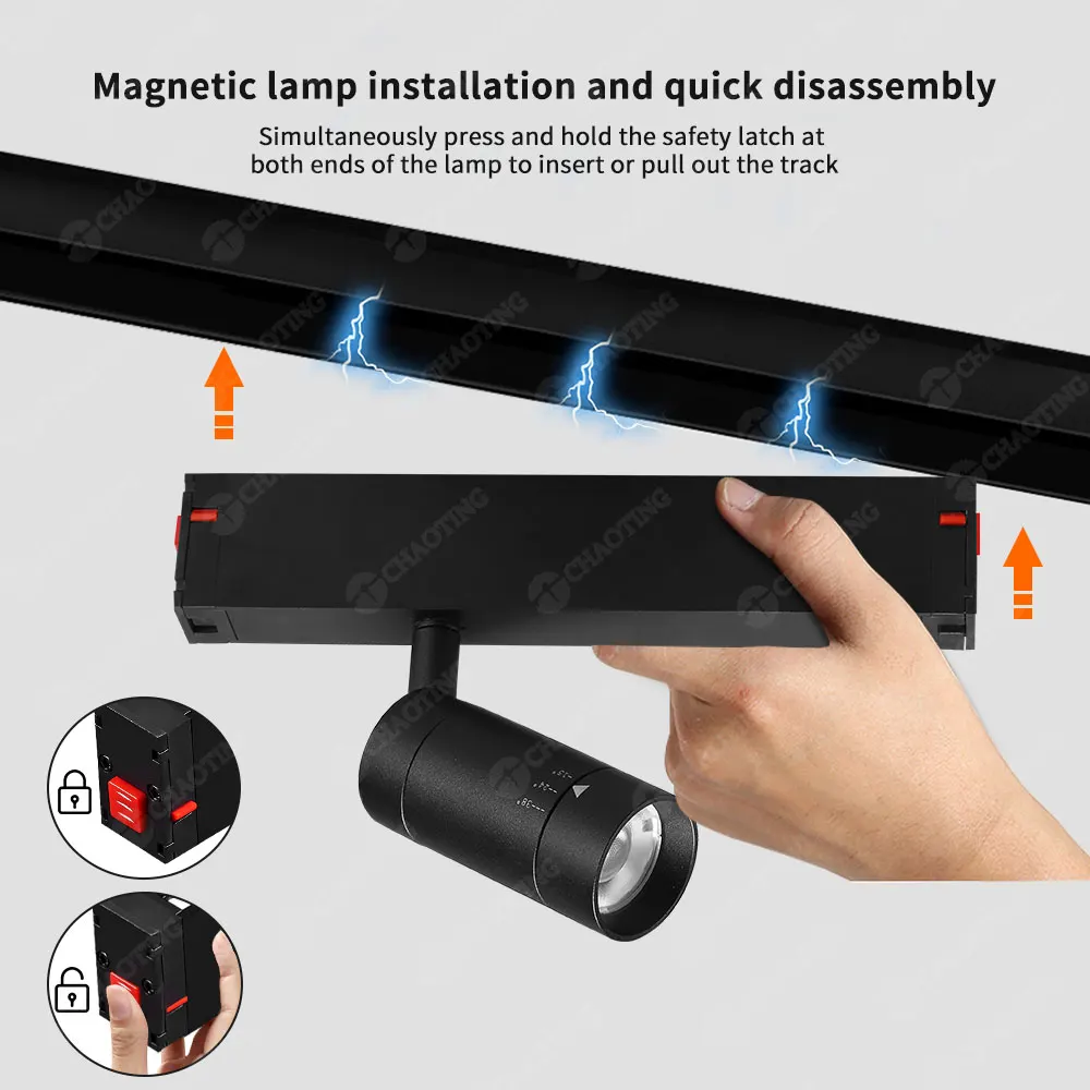 Dimmable Recessed Aluminum Magnetic LED Track Spotlight 7W product sample