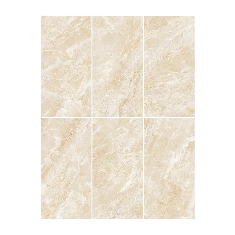 Stone-Look Beige Polished Porcelain Wall And Floor Tile 750x1500mm