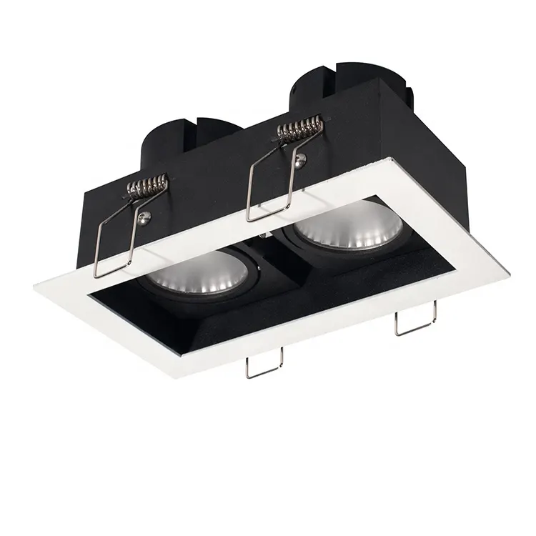 Adjustable Recessed Square LED Grille Spotlight Black/White 9-30W