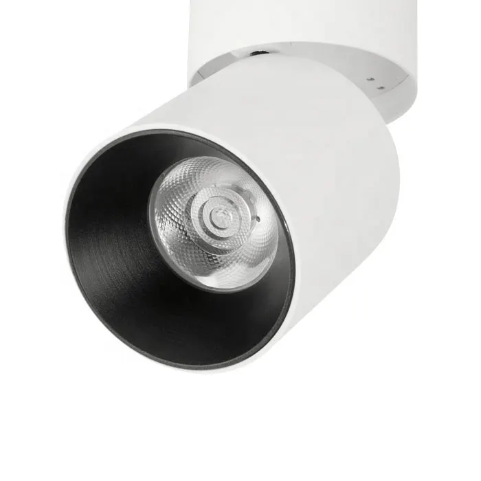 Adjustable Surface-Mounted Round LED Downlight Black/White 10-18W