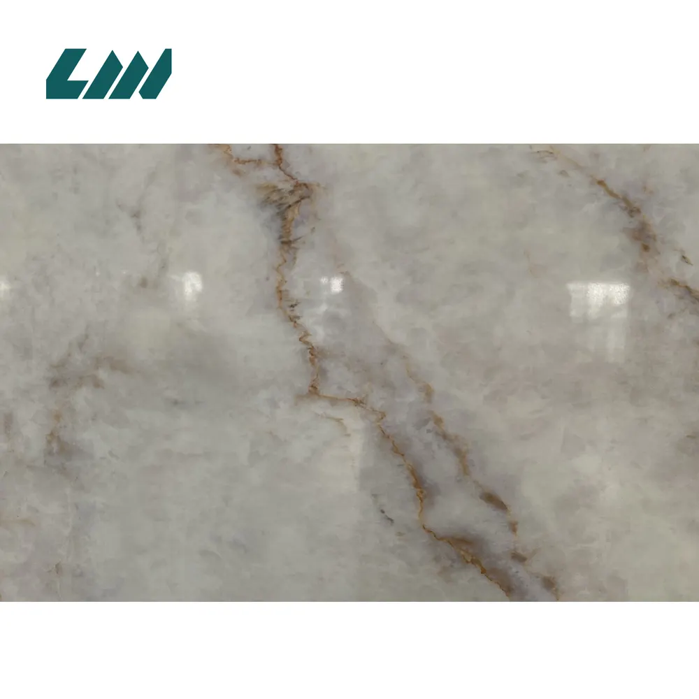3D-Printed Gold Engineered Quartz Slab 3200x1600mm