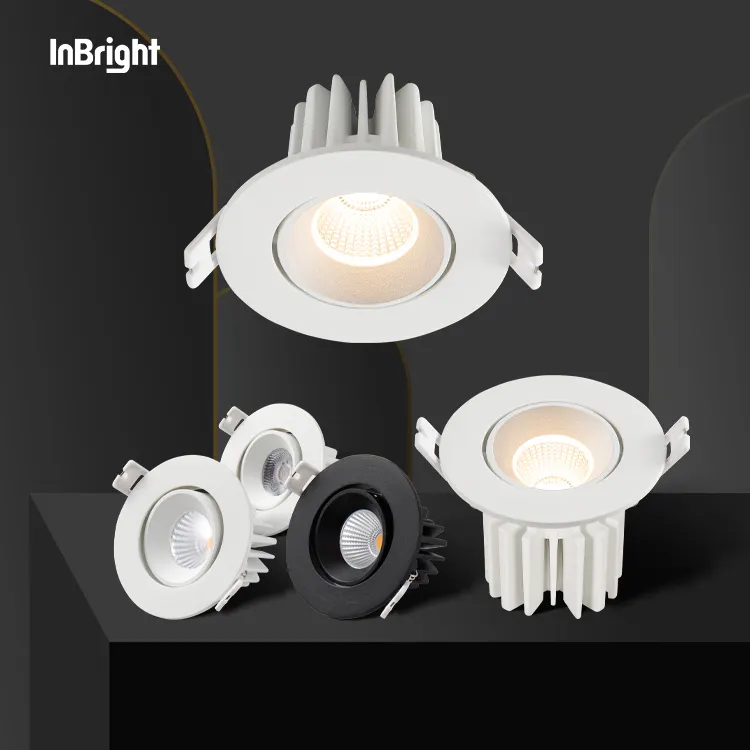 Adjustable Dimmable Recessed COB LED Downlight 8W