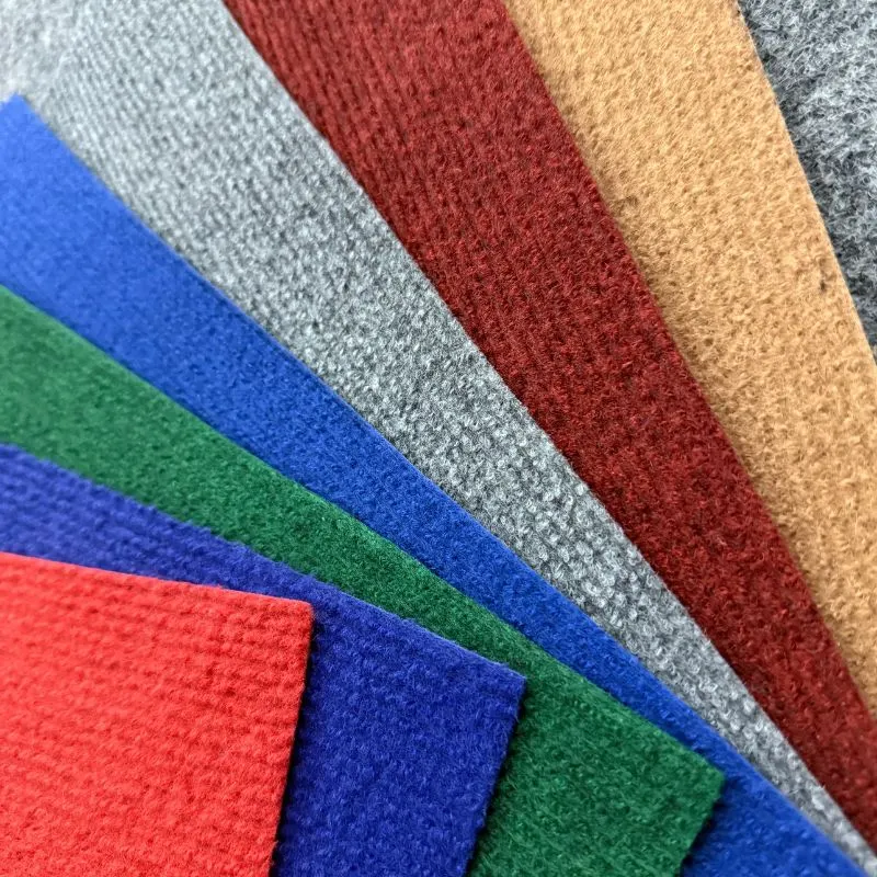Ribbed Red Polyester Exhibition And Event Carpet