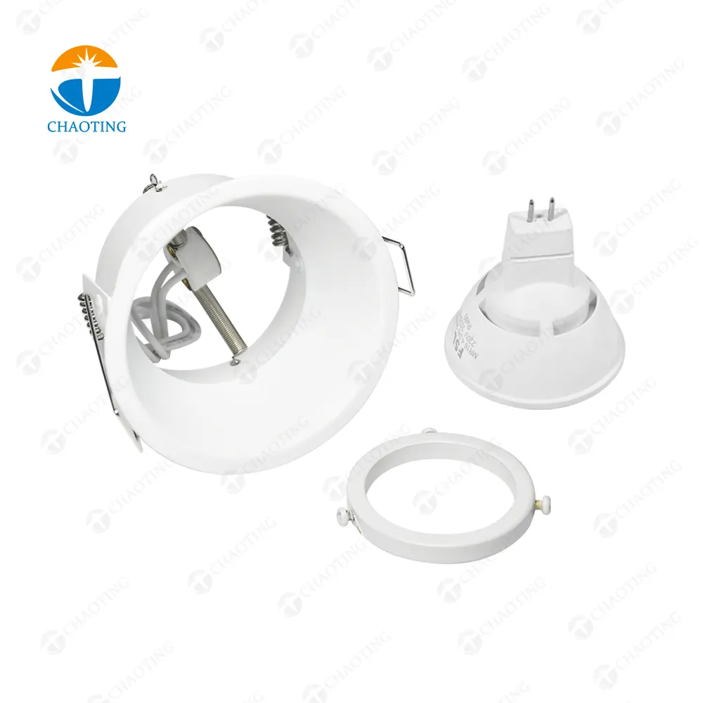 Recessed Round Aluminum Downlight Housing Black/White