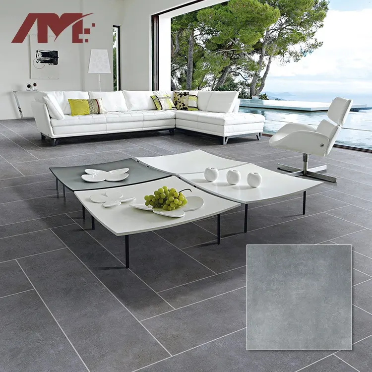 Stone-Look Gray Porcelain Floor Tile 100x100cm