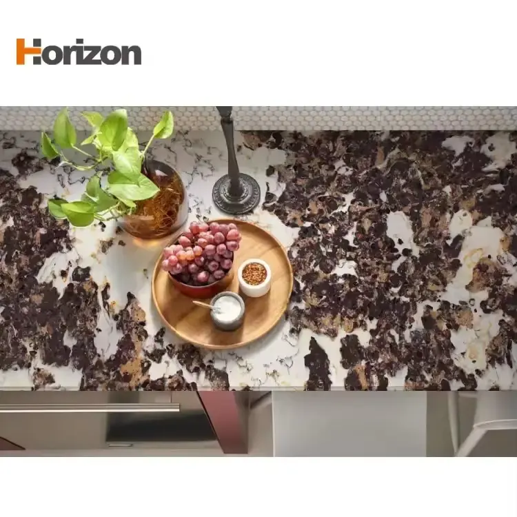Jade-Look Brown Engineered Quartz Slab 3200x1600mm
