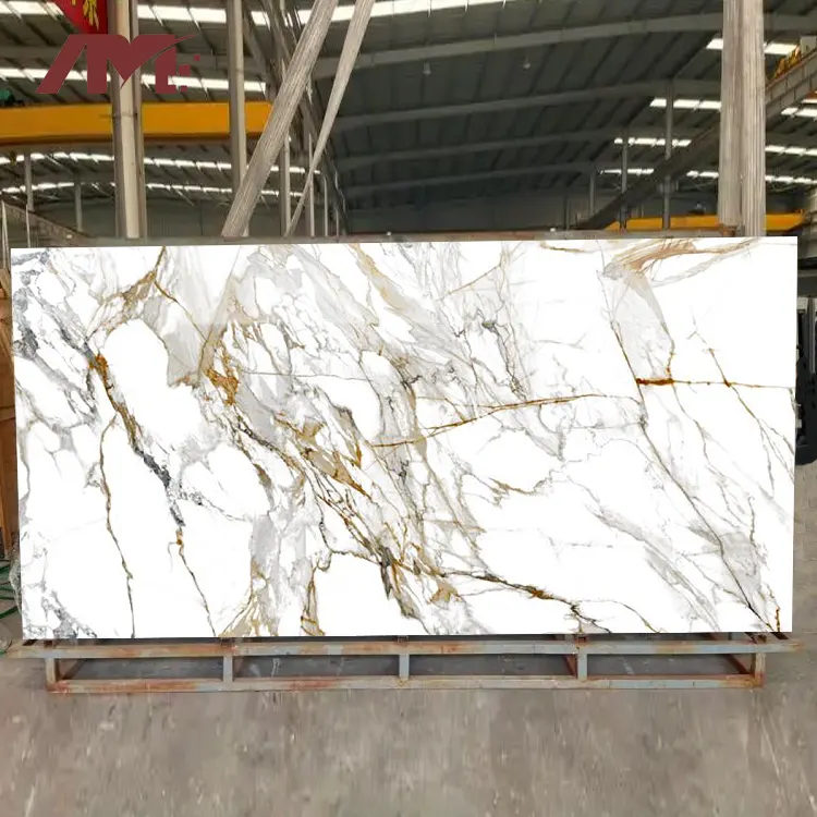 Marble-Look White Porcelain Wall And Floor Tile 1600x3200mm
