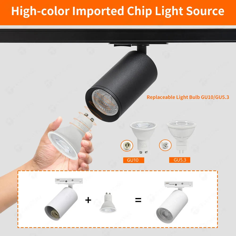 Aluminum Track Spotlight Housing MR16/GU10