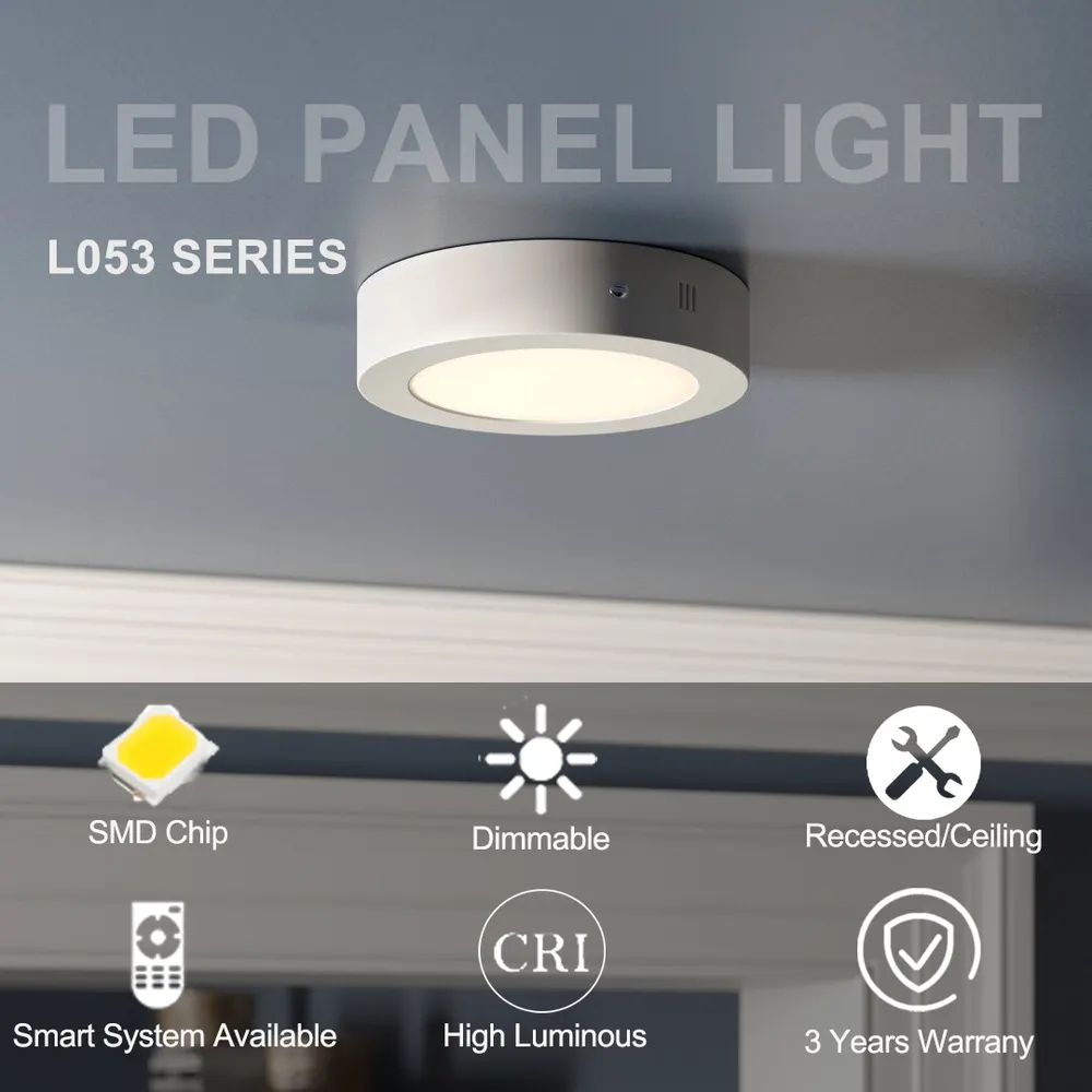 Smart Dimmable Surface-Mounted Round LED Ceiling Light 6-48W