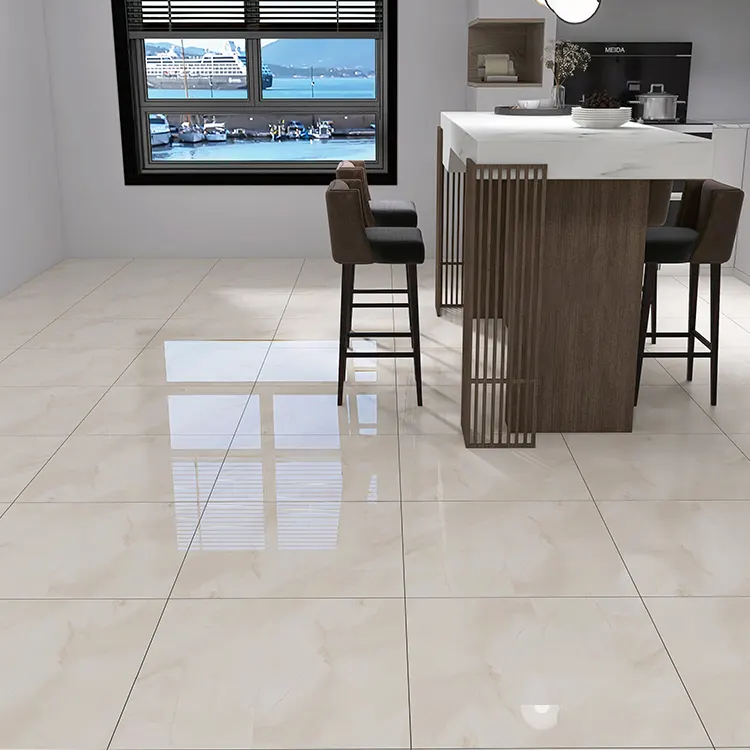 Stone-Look Polished Porcelain Floor Tile 600x600mm