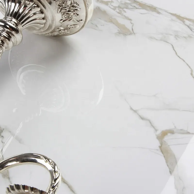 Marble-Look White Ceramic Wall And Floor Tile 600x600mm