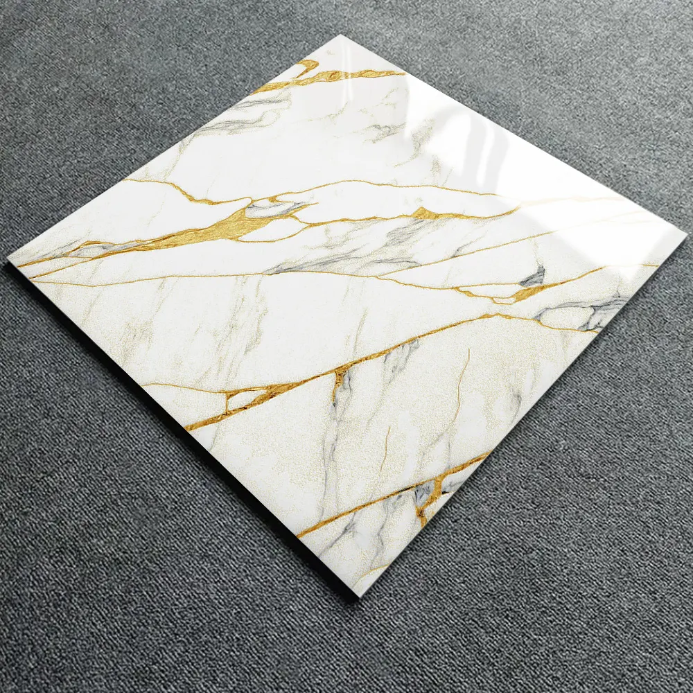 Stone-Look Gold Porcelain Floor Tile 600x600mm
