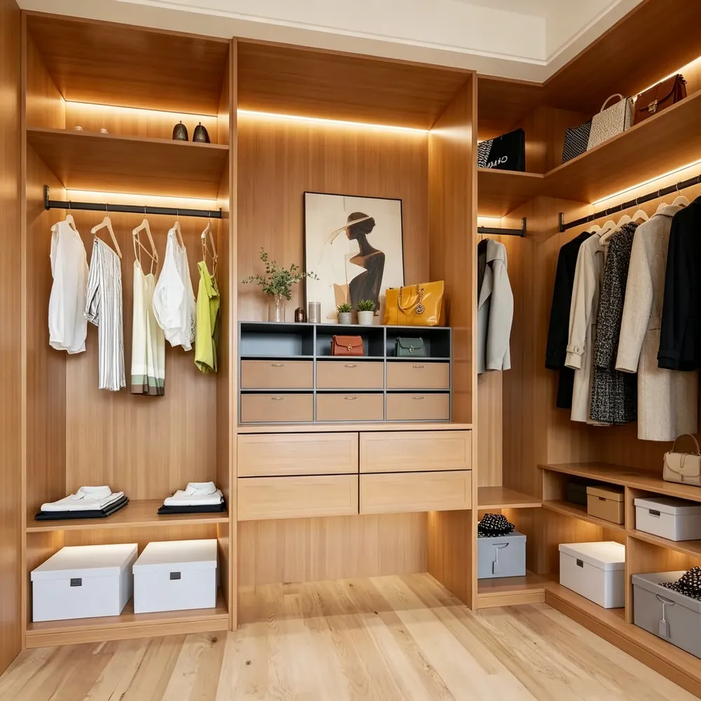 Modern Melamine Bedroom Wardrobe With Sliding Doors