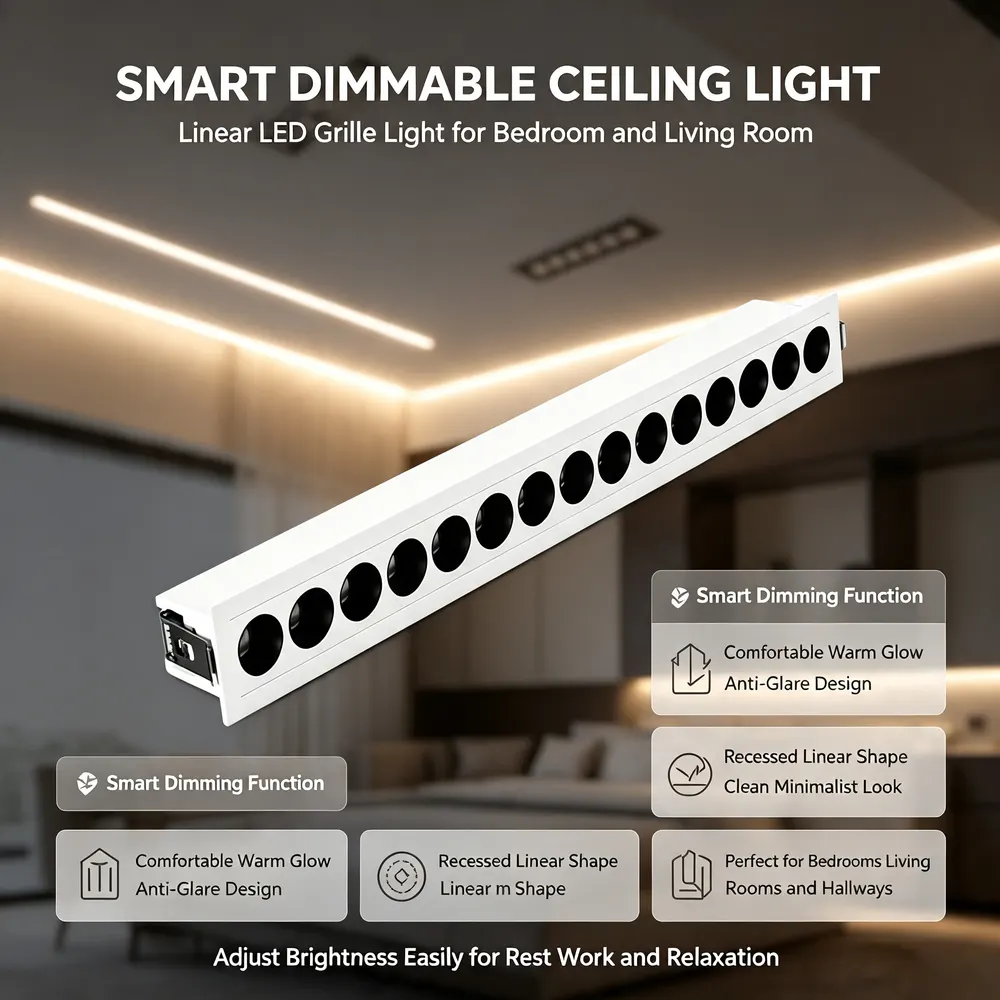 Anti-Glare Adjustable Recessed LED Grille Spotlight 2-30W