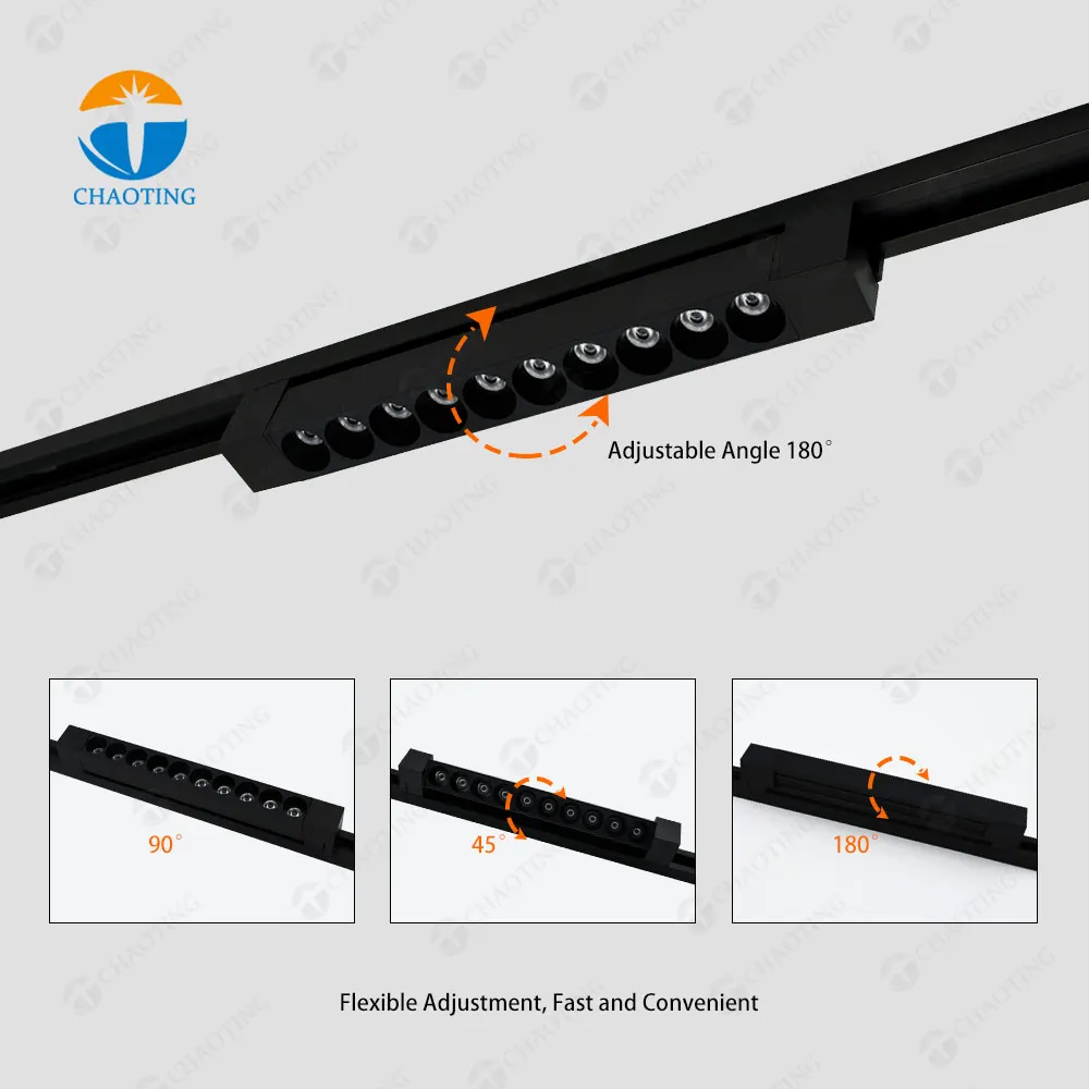 Rotatable Aluminum LED Track Grille Spotlight 10-40W for 2-Wire Track