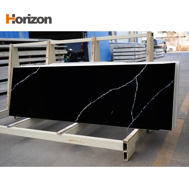 Black Engineered Quartz Slab 3200x1600mm