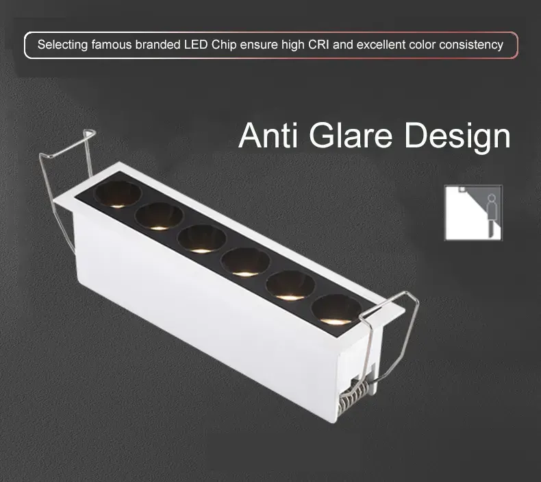 Recessed Square Aluminum LED Grille Spotlight 6-20W