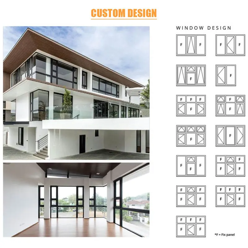 Aluminum Door And Window System With Double Tempered Glazing