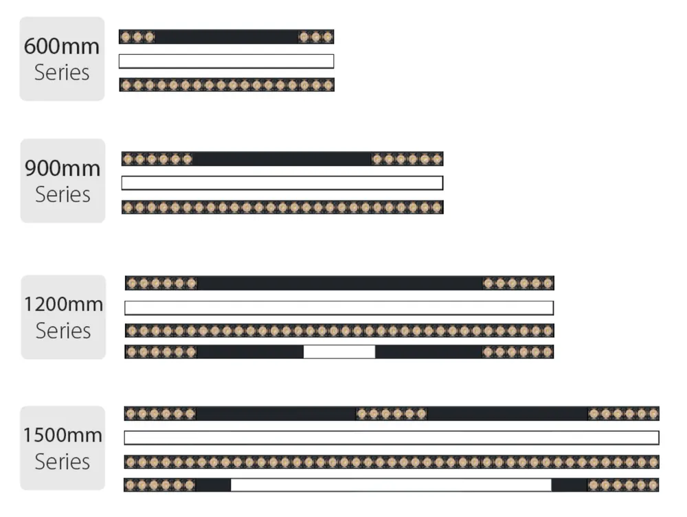 Anti-Glare Aluminum Linear LED Pendant Light 600x50x75mm Black/White 20-50W