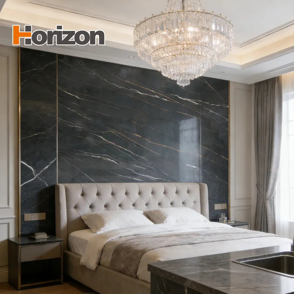 Black Sintered Stone Slab 1600x3200mm 2.5mm Thick