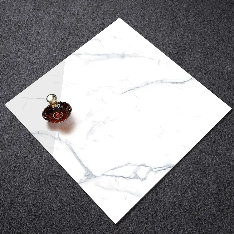 Marble-Look Polished Porcelain Floor Tile 600x600mm