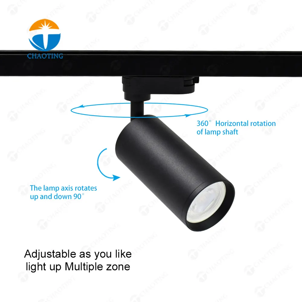 Adjustable Surface-Mounted Aluminum Track Spotlight Housing GU10/MR16