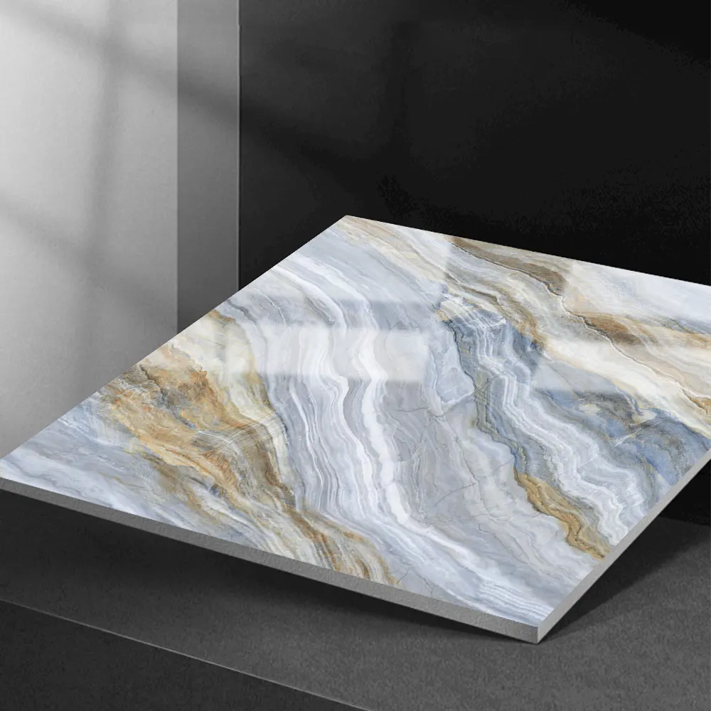Stone-Look Polished Porcelain Floor Tile 600x600mm