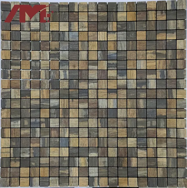 Wood-Look Ceramic Mosaic Tile 300x300 6-8mm Thick