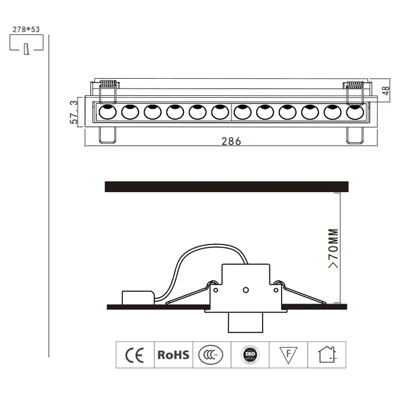 Recessed Round Aluminum LED Downlight 20W