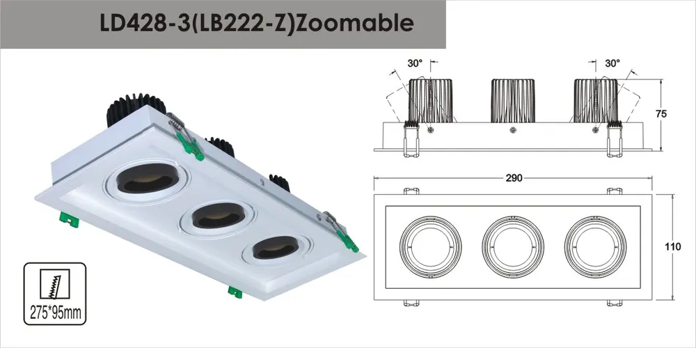 Anti-Glare Recessed Aluminum COB LED Downlight 7-20W