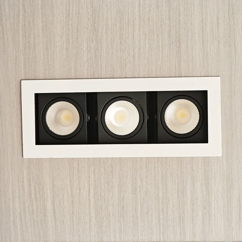 Rotatable Recessed Square LED Grille Spotlight 9-90W 3