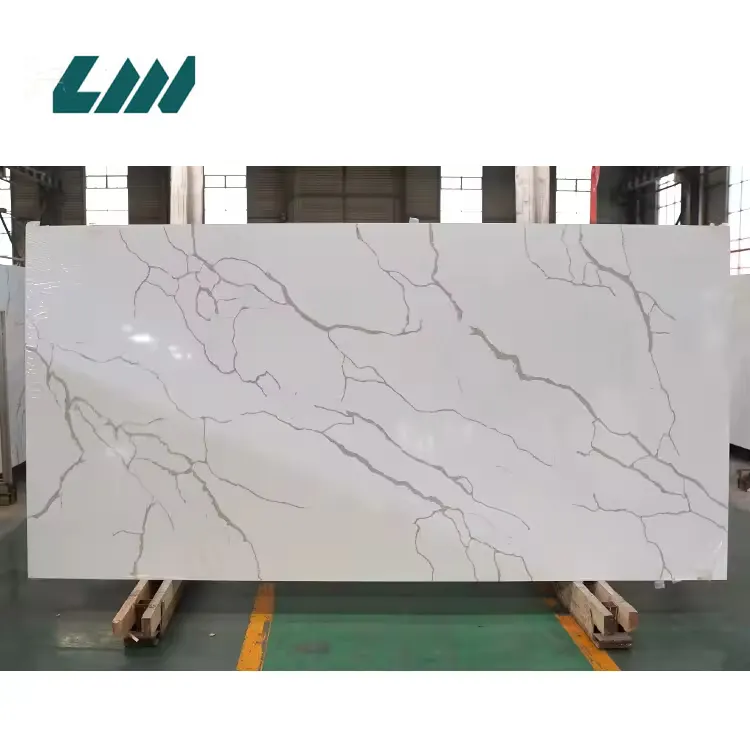 Calacatta White Engineered Quartz Slab 3200x1600mm