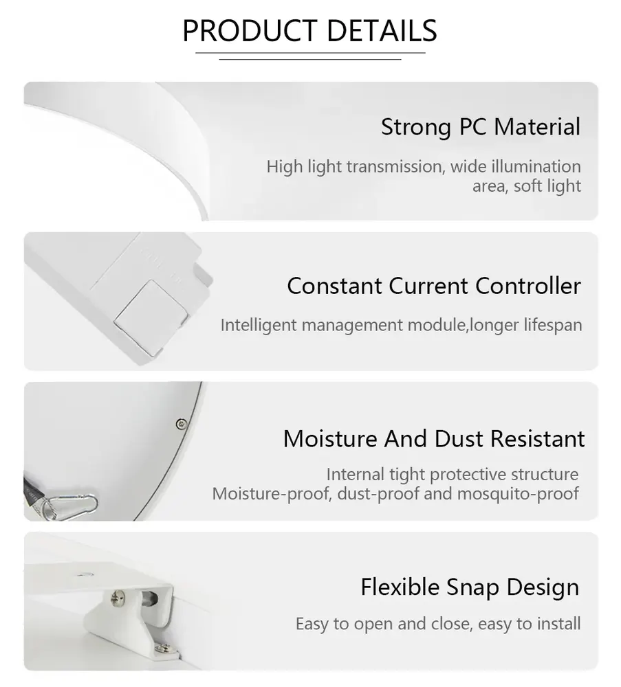 Surface-Mounted Aluminum LED Ceiling Light Black 24/40W