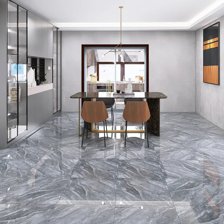 Marble-Look Gray Porcelain Floor Tile 800x800mm