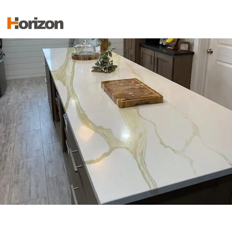 Calacatta White Engineered Quartz Slab 3200x1600mm