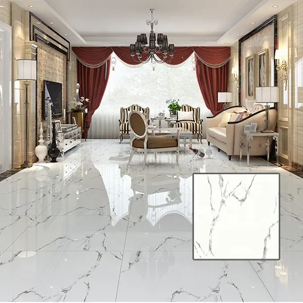 Marble-Look Porcelain Floor Tile 600x600mm