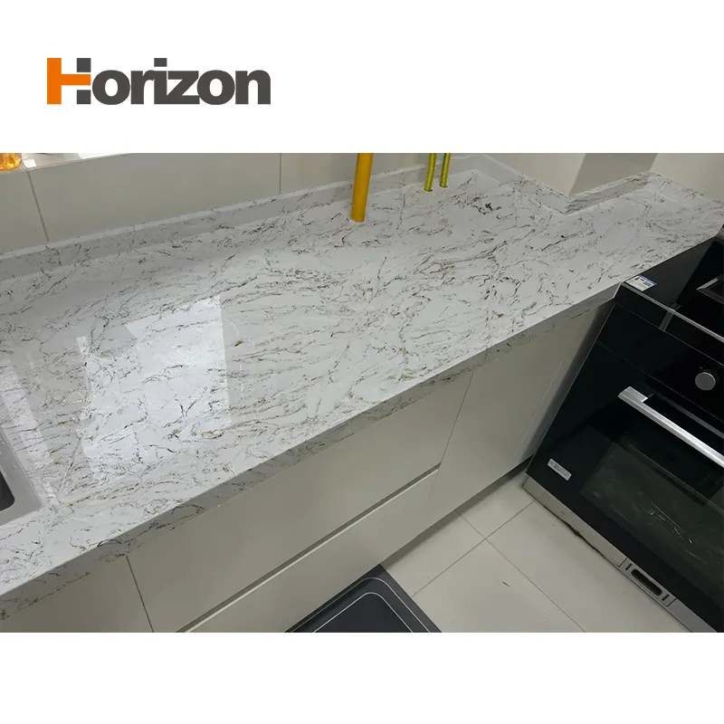 White Engineered Quartz Slab 3200x1600mm product sample