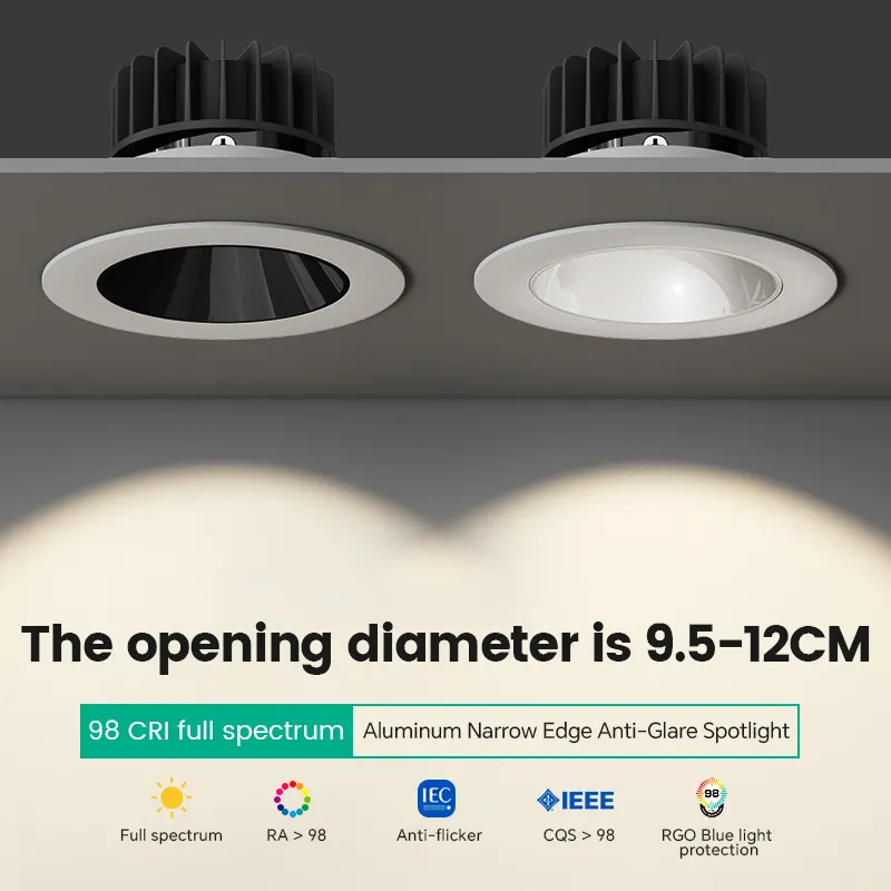 Anti-Glare Recessed Aluminum COB LED Downlight 7-12W