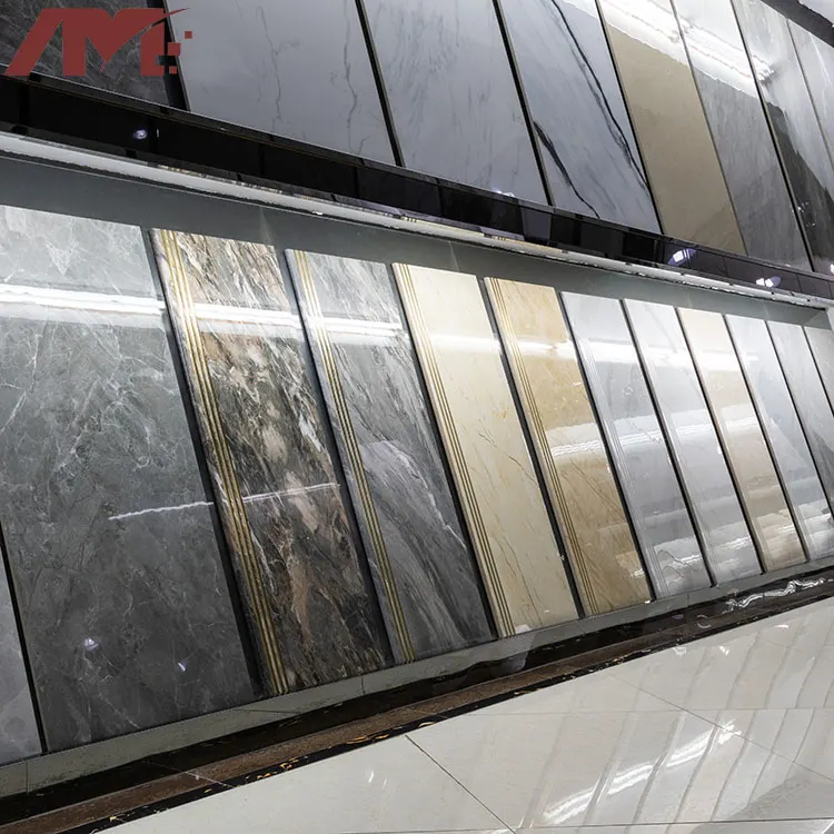 Marble-Look Glazed Porcelain Stair Tread Tile 470x1200mm