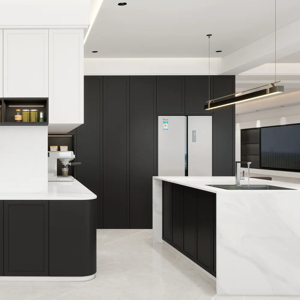 Modern MDF Modular Kitchen Cabinet Set With Acrylic Doors