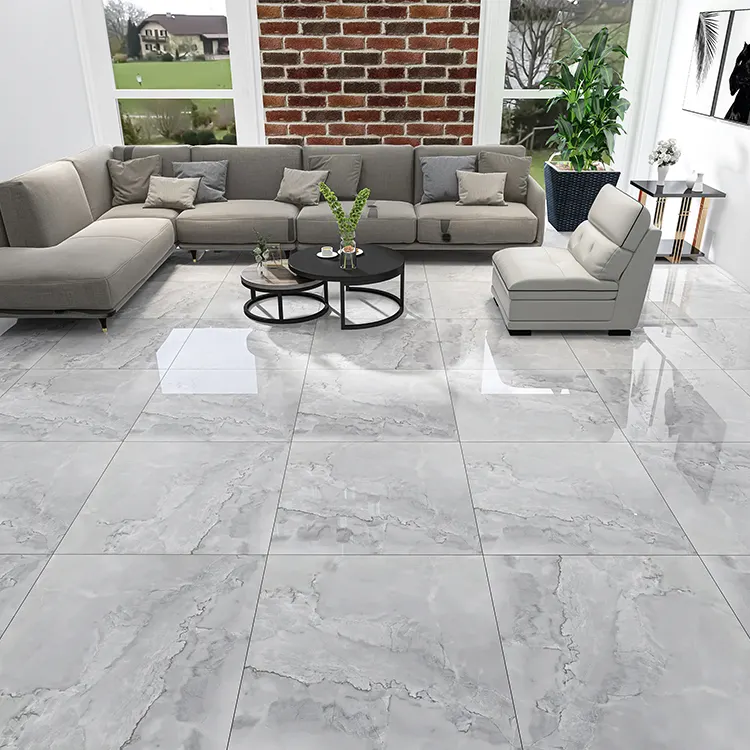 Glossy Marble-Look Glazed Porcelain Tile 800x800mm