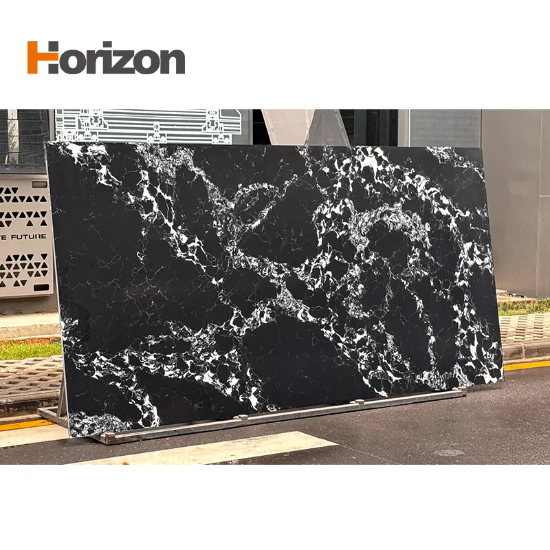 Calacatta Black Engineered Quartz Slab 3200x1600mm
