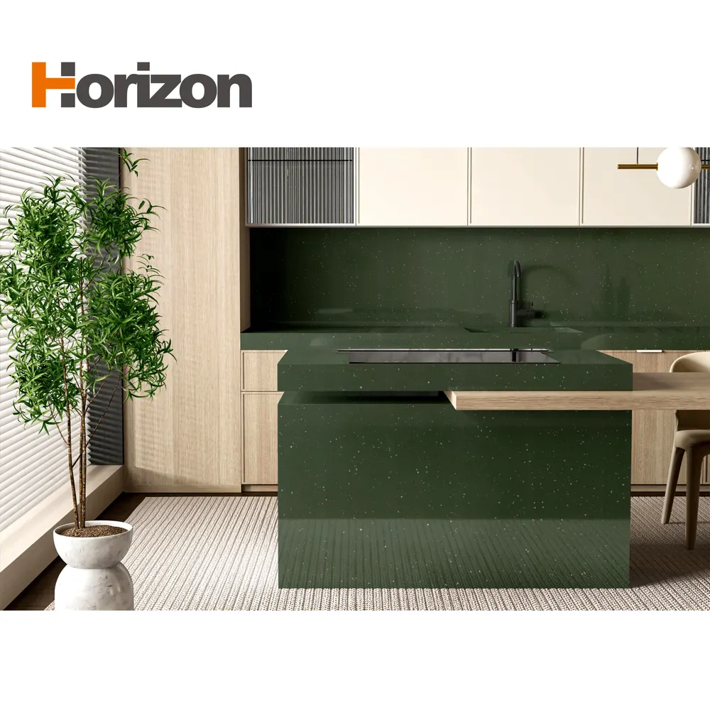Jade-Look Engineered Quartz Kitchen Countertop
