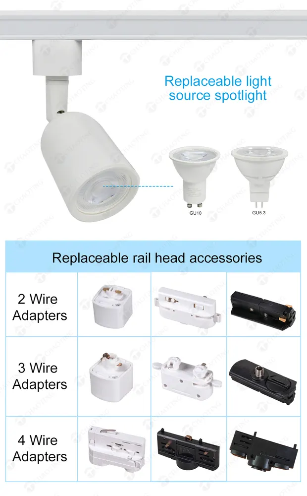 Aluminum Track Spotlight Housing MR16/GU10