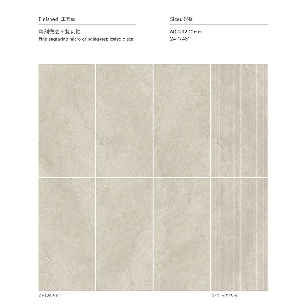 Non-Slip Stone-Look Porcelain Outdoor Tile 600x600/600x1200/750x1500mm