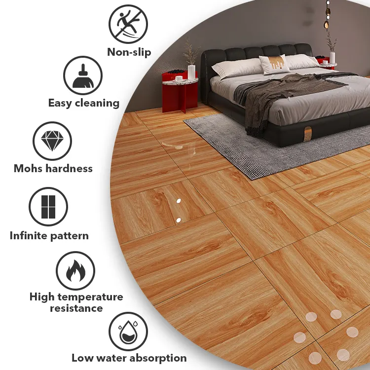 Wood-Look Porcelain Floor Tile 600x600mm