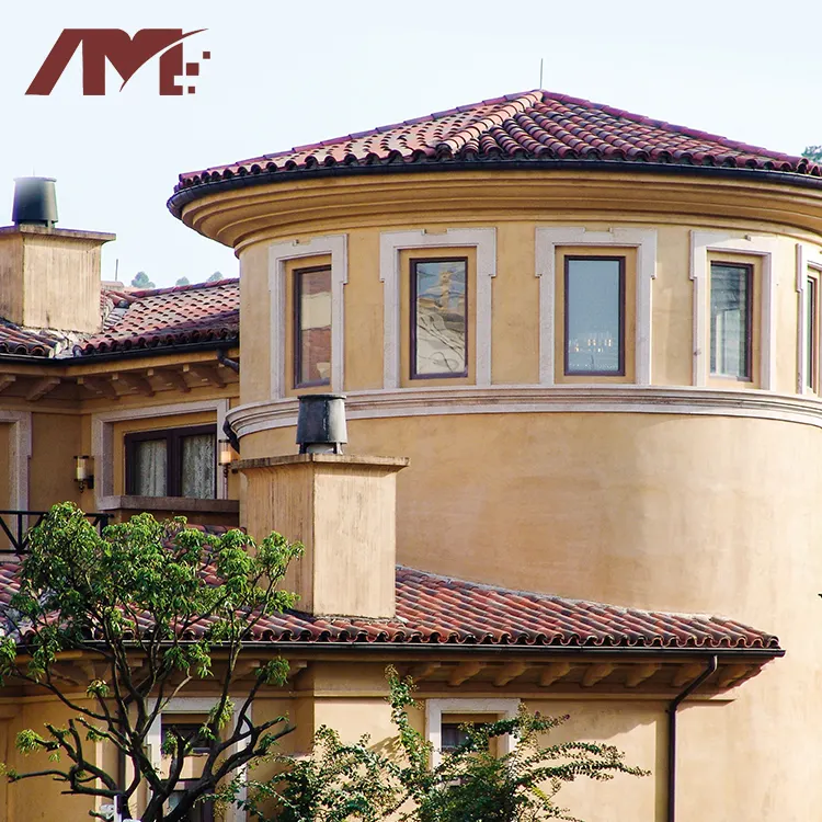 Red Glazed Clay Roof Tile For Exterior Roofing