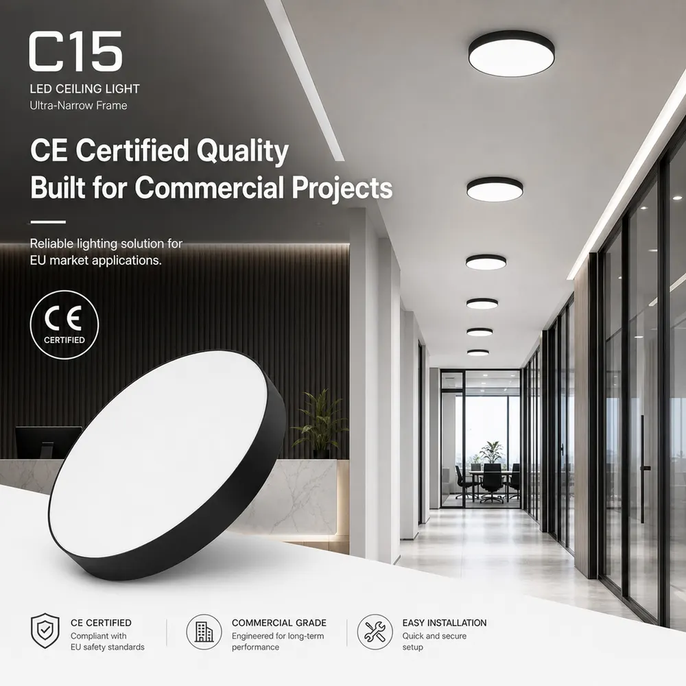 Surface-Mounted Aluminum LED Ceiling Light 40-60W 3CCT Selectable